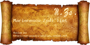 Marienescu Zsüliet névjegykártya